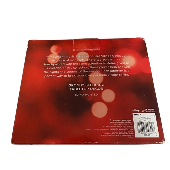 NIB Star Wars The Mandalorian Grogu Sledding Tabletop Decor 2023 Series - Picture 6 of 6